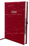 2026 ADINA Buchkalender Chefplaner A5 rot-metallic 1 Tag...