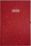 2026 ADINA Buchkalender Chefplaner A5 rot-metallic 1 Tag...