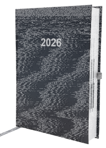 2026 ADINA Buchkalender Chefplaner A5 schwarz 1 Tag 1 Seite auch sonntags