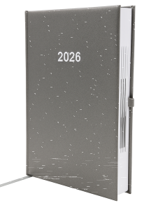 2026 ADINA Buchkalender Chefplaner A5 anthrazit-metallic 1 Tag 1 Seite auch sonntags