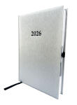 2026 ADINA Buchkalender Chefplaner A5 silber-metallic 1...