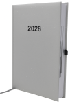 2026 ADINA Buchkalender Chefplaner A5 silber-metallic 1...