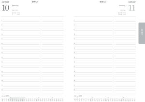 2026 ADINA Buchkalender Chefplaner A5 violett-metallic 1 Tag 1 Seite