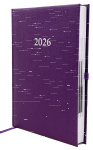 2026 ADINA Buchkalender Chefplaner A5 violett-metallic 1...