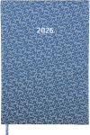 2026 ADINA Buchkalender A4 blau-metallic 1 Tag auf 1...