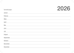 2026 Adina Zehnjahres-Kalender A4 blau Querformat mit Spiralbindung