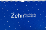 2026 Adina Zehnjahres-Kalender A4 blau Querformat mit...