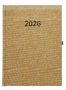 2026 ADINA Wochenkalender A5+ gold-metallic 24x16cm 1 Woche auf 2 Seiten cremefarbenes 80g Papier