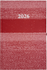 2026 ADINA Wochenkalender A5+ rot-metallic 24x16cm 1 Woche auf 2 Seiten cremefarbenes 80g Papier