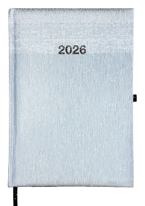 2026 ADINA Wochenkalender A5+silber-metallic 24x16cm 1 Woche auf 2 Seiten cremefarbenes 80g Papier