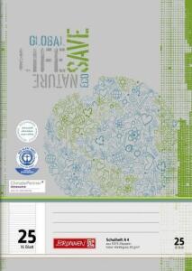 BRUNNEN Schulheft A4 liniert Lineatur 25 16 Blatt Recyclingpapier 104412501