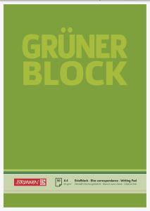 BRUNNEN Briefblock A4 60g Grün unliniert/blanko 1052636