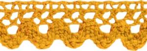 HEYDA 203584510 Spitzen Tape 2 m x 15 mm 100 % Baumwolle gelb