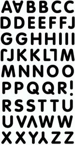 HEYDA 203780622 Stick-Ons-Mix Buchstaben 75 x 165 cm schwarz