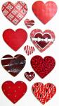 HEYDA 203780706 Stick-Ons-Mix Herzen 75 x 165 cm rot/weiss
