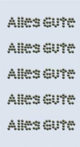 HEYDA 203782924 Perlen-Sticker Alles Gute 75 x 165 cm Ø ca. 2 mm Cabochon-Perlen weiss