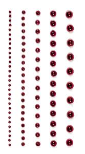 HEYDA Perlen-Sticker 75 x 165 cm Ø ca. 2 - 6 mm Cabochon-Perlen rot