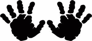HEYDA 211801204 Stempel Geburt Hands Holz matt lackiert