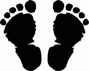 HEYDA 211801205 Stempel Geburt Footsteps Holz matt lackiert