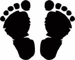 HEYDA 211801205 Stempel Geburt Footsteps Holz matt lackiert