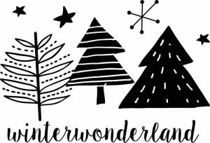 HEYDA 211801416 Stempel Weihnachten Winterwonderland Holz matt lackiert