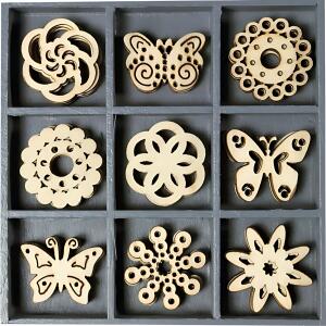 Holzornamentbox Schmetterlinge Ornamente 105 x 105 cm Sperrholz