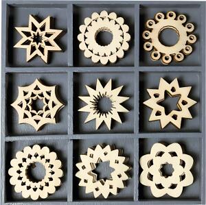 Holzornamentbox runde Ornamente Sterne 105 x 105 cm Sperrholz