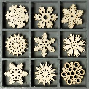 Holzornamentbox Eiskristalle Ornamente 105 x 105 cm Sperrholz