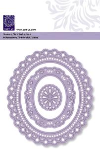 CART-US Stanzschablone Rahmen mit Ornament 108 x 122 mm Metall