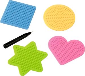 Steckplatten-Set Quadrat Kreis Stern Herz Druckstift Kunststoff