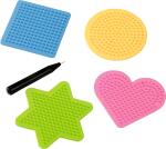 Steckplatten-Set Quadrat Kreis Stern Herz Druckstift...