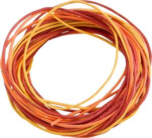 Wachskordel-Mix 3 x 170 m Ø 1 mm Baumwolle gelb orange rot