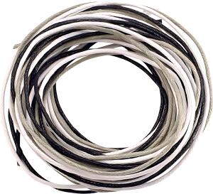 Wachskordel-Mix 3 x 170 m Ø 1 mm Baumwolle weiss grau schwarz