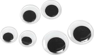 KNORR PRANDELL 212479125 Wackelaugen-Sortiment Ø 12 14 18 mm Kunststoff weiss mit schwarzer Pupille