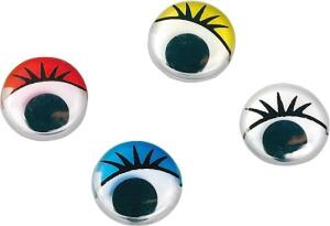 KNORR PRANDELL 212479192 Wackelaugen mit Klebepunkt Ø 12 mm Kunststoff 5 Farben sortiert (weiss gelb rot blau grün)