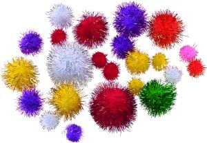 KNORR PRANDELL Pompons Ø 10 - 25 mm Glitter bunt sortiert iert