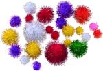KNORR PRANDELL Pompons Ø 10 - 25 mm Glitter bunt...