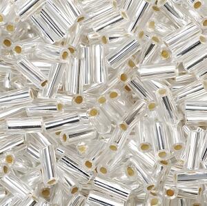 KNORR PRANDELL Böhmische Rocailles Stäbchen 9 x 2 mm Glas silberfarben