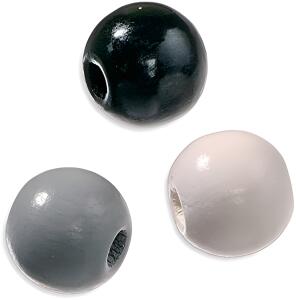 KNORR-PRANDELL Holzperle 8mm schwarz weiss Mix 80er 216018650