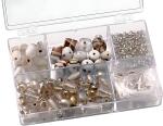 Sortimentsbox Glasperlen klein 115 x 75 x 25 cm Glas weiss