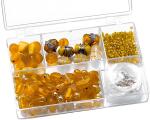 Sortimentsbox Glasperlen klein 115 x 75 x 25 cm Glas gelb
