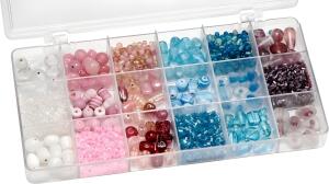 Sortimentsbox Glasperlen groß 21 x 105 x 24 cm Glas bunt gemischt