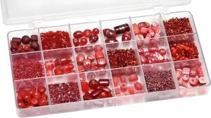 KNORR PRANDELL Sortimentsbox Glasperlen groß 21 x 105 x 24 cm Glas rot