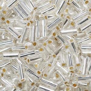 KNORR PRANDELL 216114709 Böhmische Rocailles Stäbchen 15 x 2 mm Ø 25 mm Glas silberfarben
