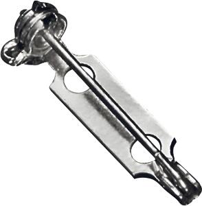 Broschennadel mit Sicherheitsverschluss 25 mm Metall silberfarben