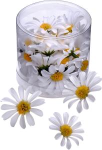 Dekostreu Blumen Margeritenblüten Ø 4 cm Kunststoff weiss gelb