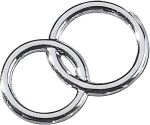 Dekostreu Hochzeit Doppelring 25 cm Kunststoff silberfarben