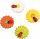 KNORR PRANDELL 218002452 Dekostreu Blumen Blume mit Marienkäfer Ø 3 cm Holz weiss gelb rot grün