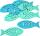 KNORR PRANDELL Dekostreu Maritim Fische 5 cm Holz hellblau blau