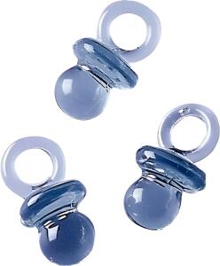 Dekostreu Baby Schnuller 2 cm Kunststoff transparent blau